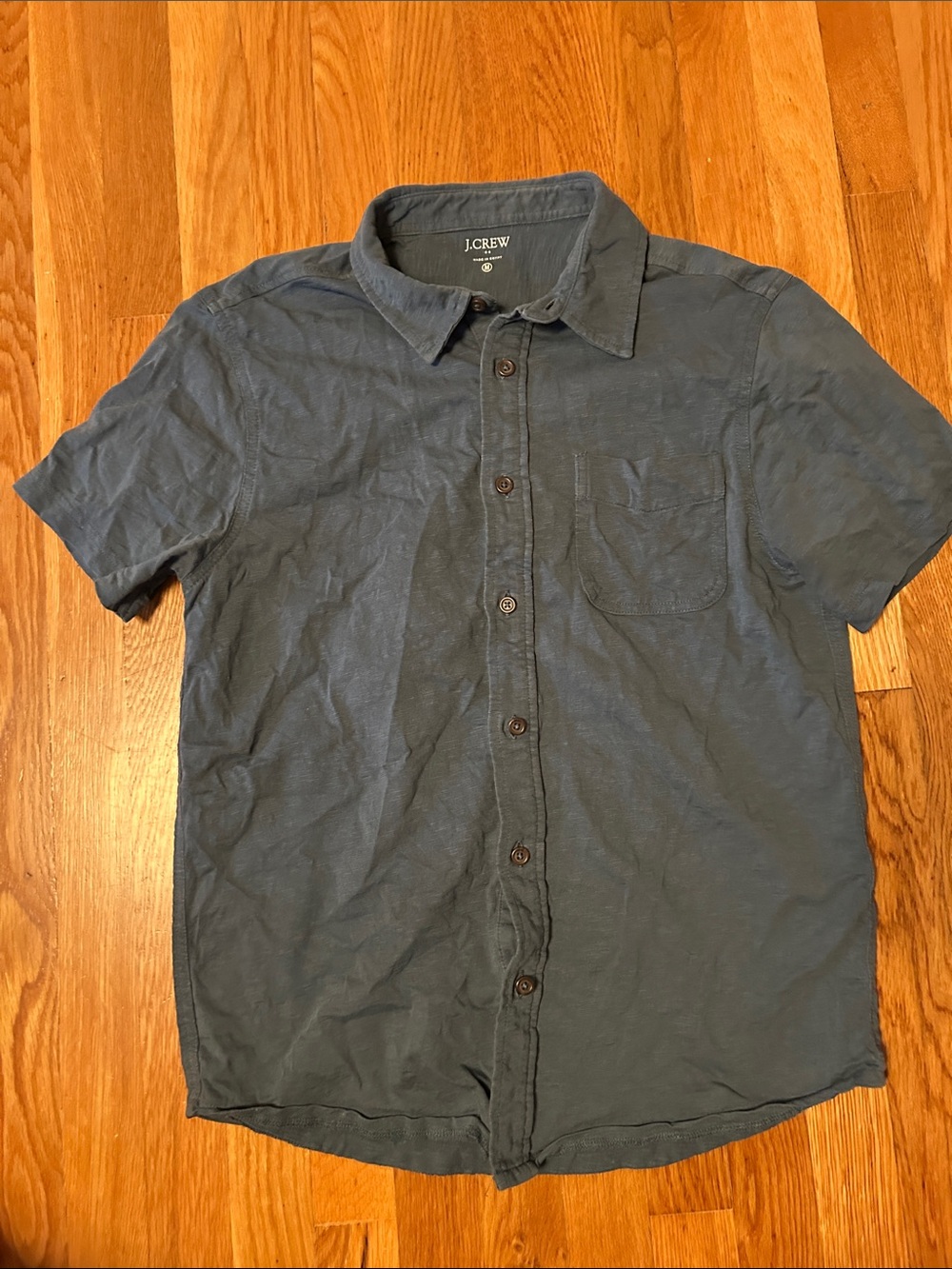 J. Crew Men's Short-Sleeve Button-Down Shirt in Blue